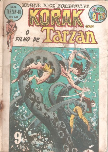 Korak o filho de Tarzan nº 009 - Irmãos de sangue - em cores - ago set 1974 - Ebal