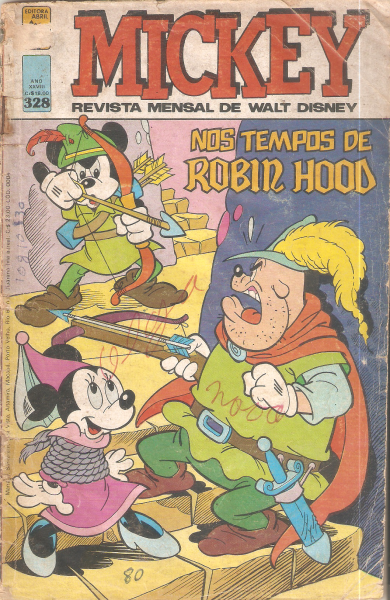 Mickey nº 328 - Nos tempos de Robin Hood -  fev 80 - Editora Abril