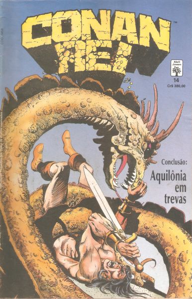 Conan Rei nº 014 - Aquilônia em trevas - Edição colorida - mar 91 - Editora Abril